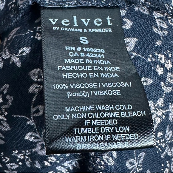 Velvet by Graham & Spencer Kirsten Thistle Print Ruched Waist Dress Small Floral - Picture 11 of 16